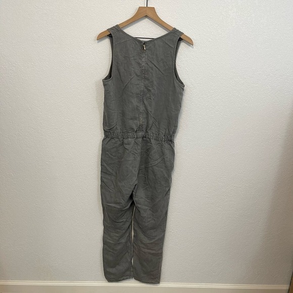 MOTHER Scoop Neck Sleeveless Elastic Waist One Piece Tank Jumpsuit Grey Small - Picture 7 of 13